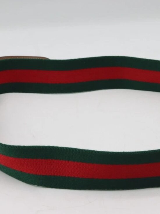 GUCCI Green Red Nylon Web Interlocking GG Men\'s Belt Made in Italy 90-36 main image 7
